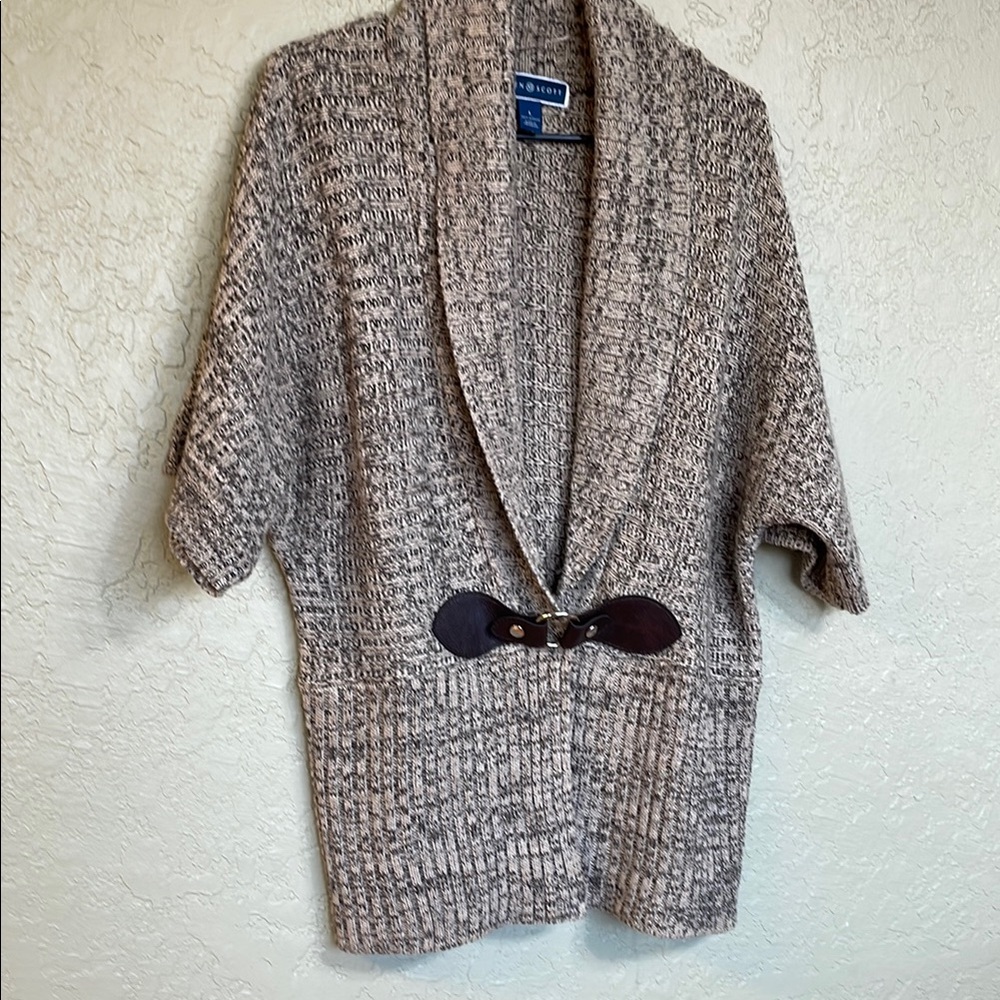 Karen Scott Beige Knit Cardigan